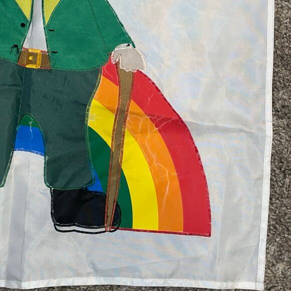 St Patricks Day Shamrock Flag Leprechaun Rainbow Pot of Gold Yard House Banner - Picture 6 of 7